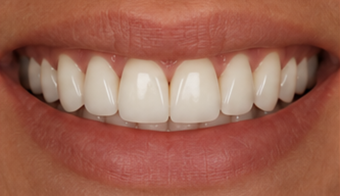 After porcelain veneers — actual Aesthetic Edge patient