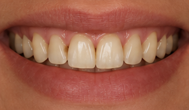 Before porcelain veneers — actual Aesthetic Edge patient