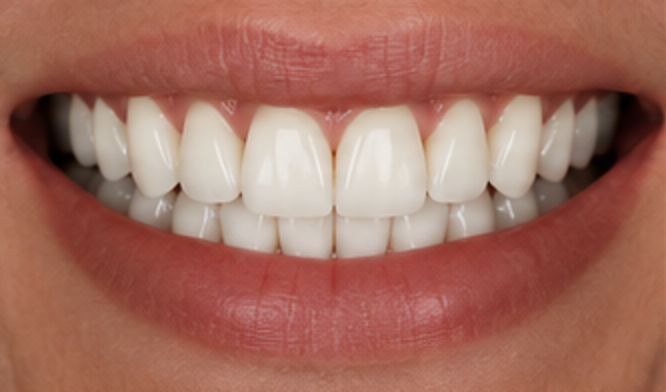 After professional whitening — actual Aesthetic Edge patient