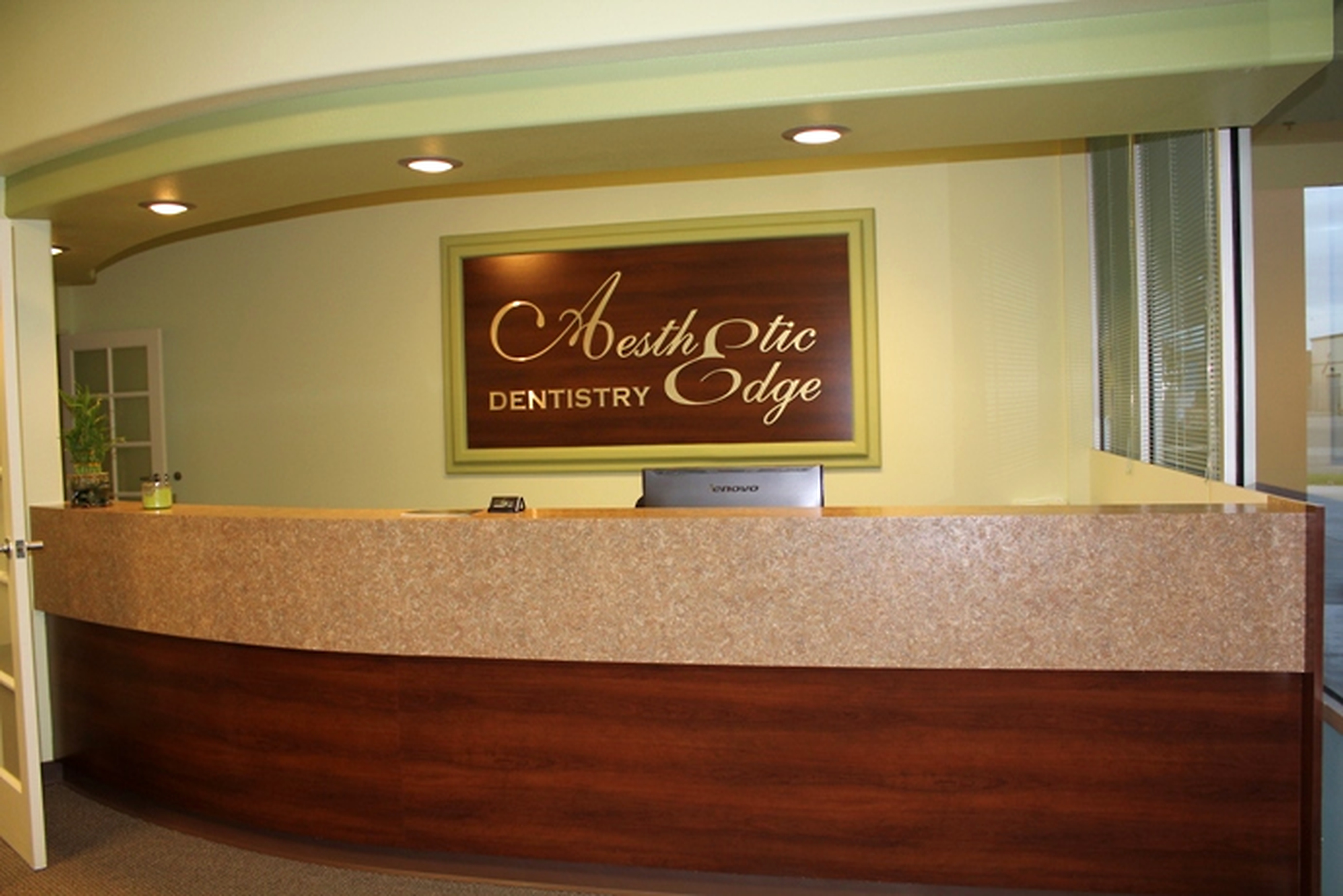 The Aesthetic Edge Dental front desk in Fresno
